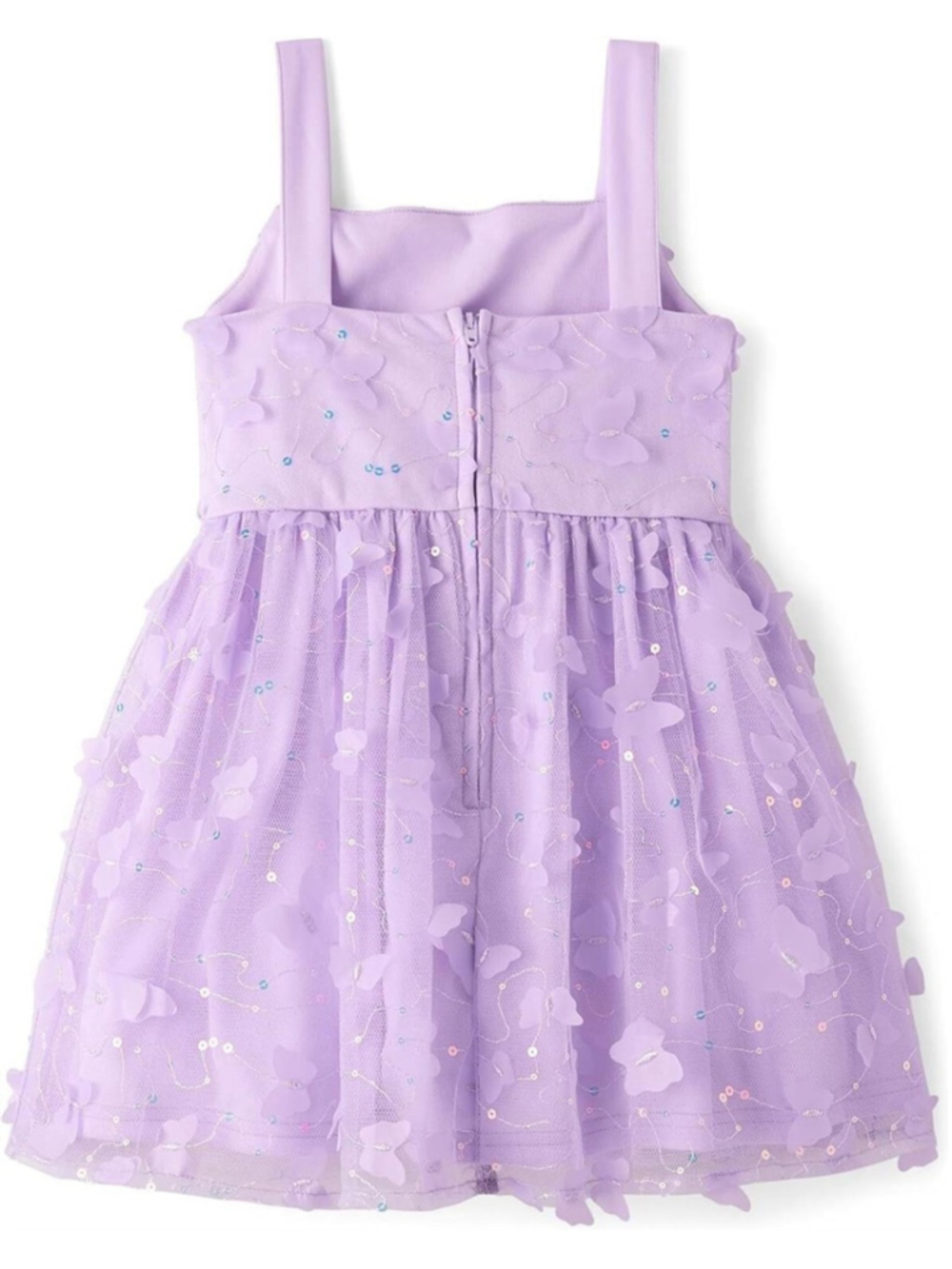 ✨ The Children's Place Girls 3D Butterfly Mesh Fit & Flare Dress Purple 16 NWT - Picture 2 of 13
